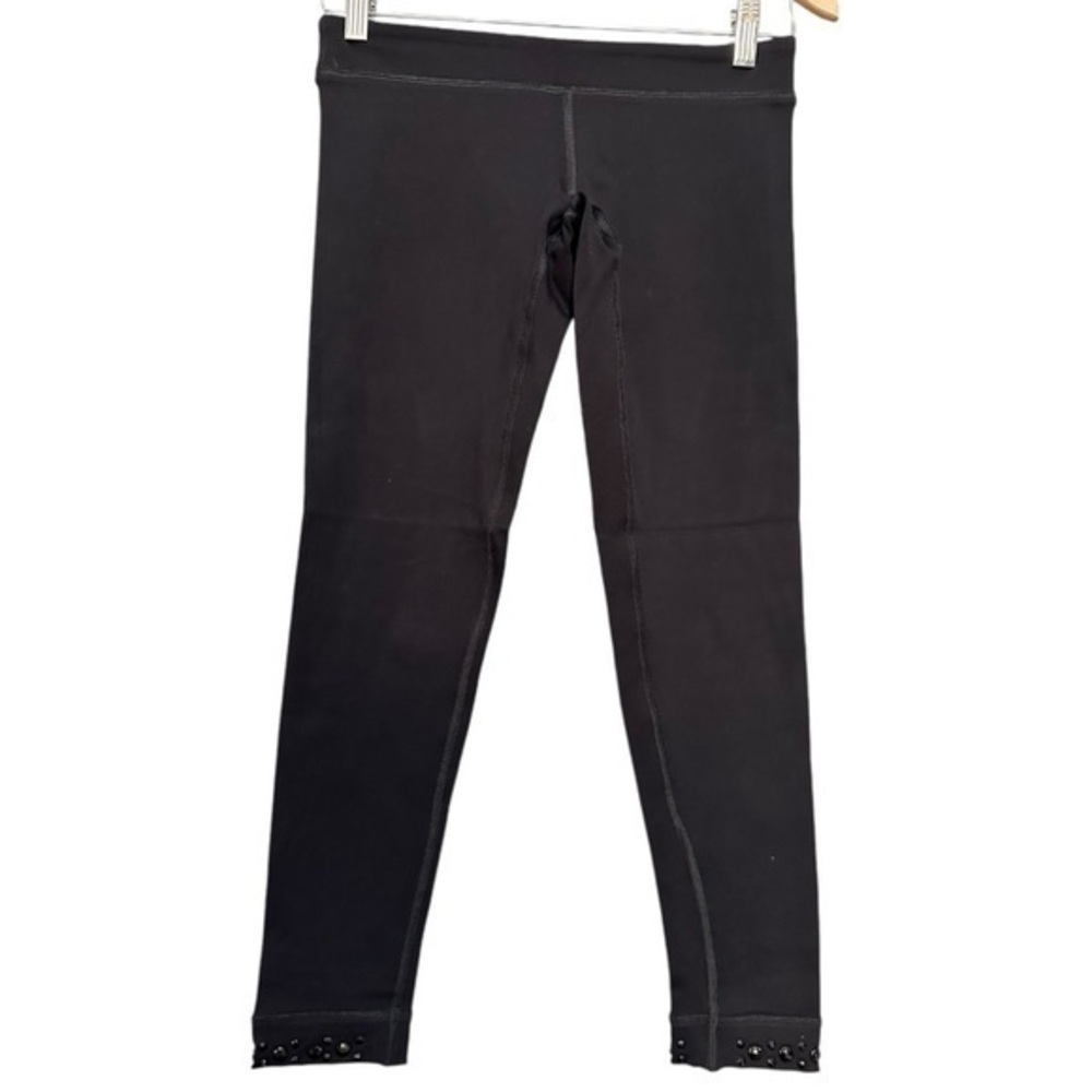 Delano Women’s Size 2 Black Rhinestone Embellished Ankle Cuff Leggings
